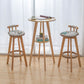 Natural Finish Pub Table Set 1/3 Pieces Bar Set with Wooden Stools