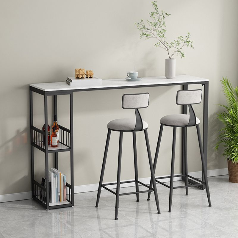 Glam Bar Pub Table Set 1/3 Pcs Stone Top Bar Table with Upholstered Stools Clearhalo 'Bar Furniture' 'furn' 'furn_home_bar_bar_sets' 'Furniture' 'Home Bars & Bar Sets' 'home_bar_bar_sets' 'Kitchen & Dining Furniture' 1200x1200_8c19b517-004f-41c3-8a6b-72a69880de96