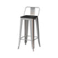 Industrial Silver Counter Stools Iron Wooden Bar Stools with Square Seat Clearhalo 'Bar Furniture' 'Bar Stools' 'bar_stools' 'furn' 'furn_bar_stools' 'furniture_bar_stools' 'Kitchen & Dining Furniture' 'kitchen&dining_furn' 'kitchen' 'kitchen_furn' Furniture' 1200x1200_8c1ba12e-b747-4849-a6f1-86f0a1583914