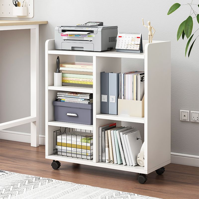 Modern Style Bookshelf Wooden Shelf Bookcase with Caster Wheels Clearhalo 'Bookcases' 'furn' 'furn_bookcases' 'Furniture' 'furniture_bookcases' 'Office Furniture' 1200x1200_8c1c303c-62fe-42f5-ba04-10446c297ca3