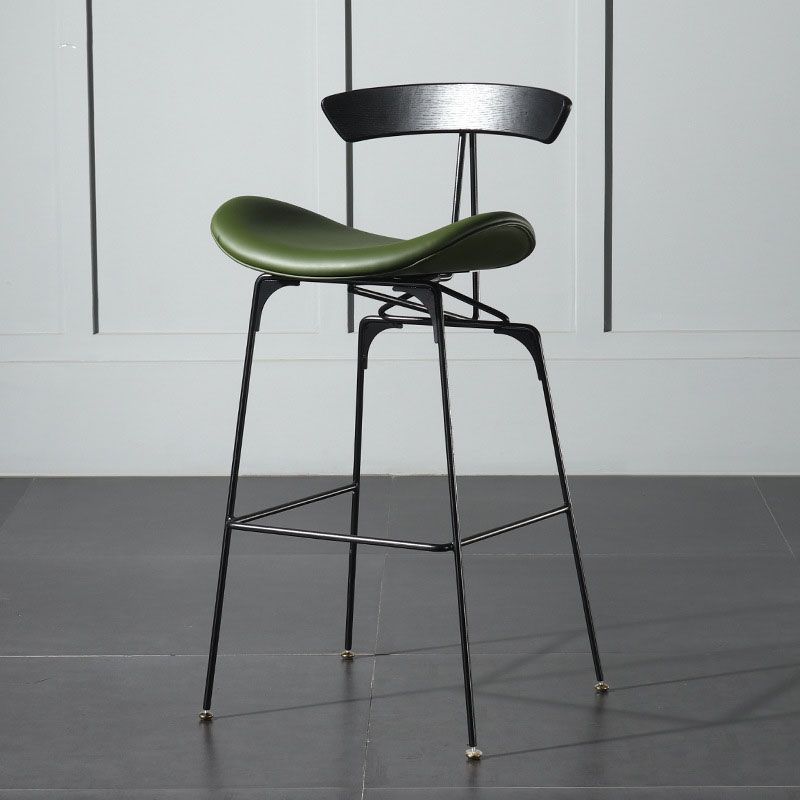 Industrial Footrest Low Back Barstool Matte Finish Leather Milk Tea Shop Stool Clearhalo 'Bar Furniture' 'Bar Stools' 'bar_stools' 'furn' 'furn_bar_stools' 'Furniture' 'furniture_bar_stools' 'Kitchen & Dining Furniture' 1200x1200_8c1d1c80-38c6-422d-a3ba-632bfbebf7b4