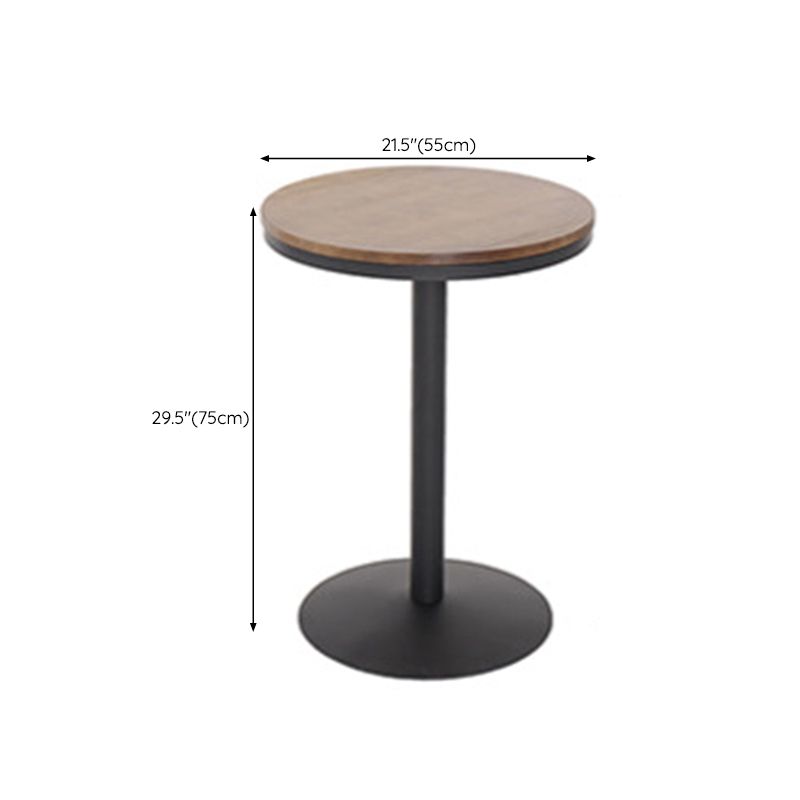 Mesa de bar fija de madera, mesa de Pub de madera maciza de hierro negro para Patio