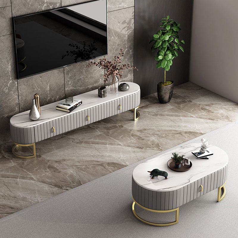 Scandinavian Stone TV Stand Enclosed Storage TV Console with 3 Drawers Clearhalo 'furn' 'furn_tv_stands_entertainment_centers' 'Furniture' 'Living Room Furniture' 'TV Stands & Entertainment Centers' 'TV Stands & Media Storage Furniture' 'tv_stands_entertainment_centers' 1200x1200_8c1ea54f-e0dd-4022-bfed-2ea9362f369a