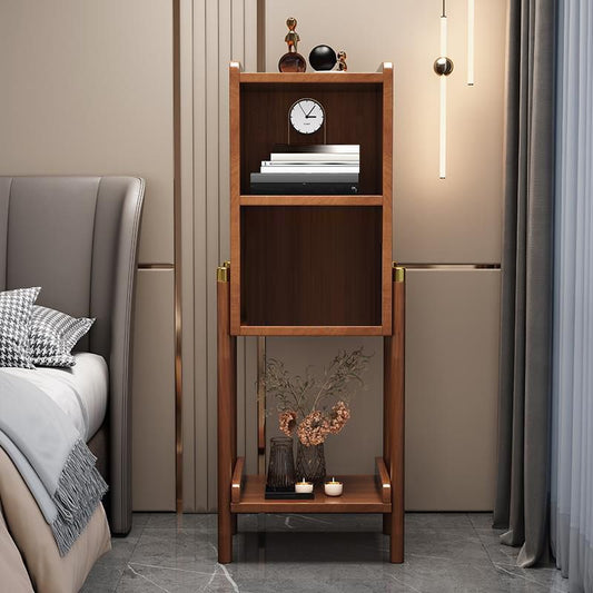 Wooden Standard Bookshelf Closed Back Contemporary Bookcase with Shelves