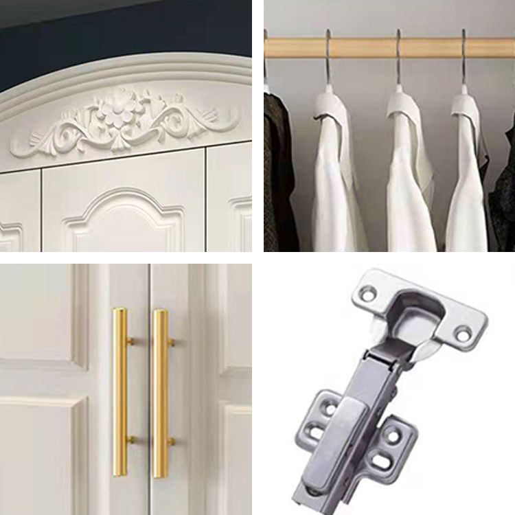 Armario de armario francés Armario de madera diseñado con varilla de ropa de madera maciza