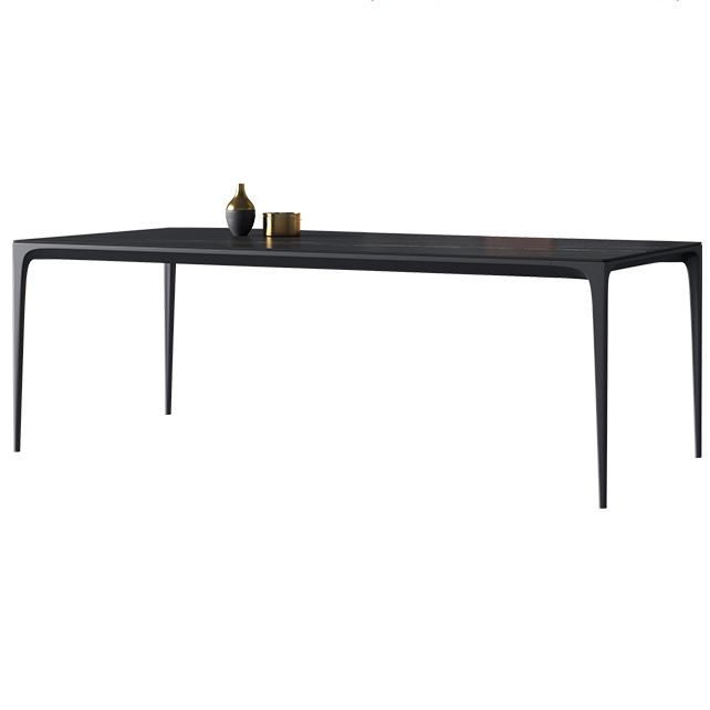Rectangle Sintered Stone Dining Table Industrial Style 4 Legs Base Table for Home Clearhalo ' dining_table' 'Dining Tables & Seating' 'Dining Tables' 'Furniture' 'furniture_dining_table' 'Kitchen & Dining Furniture' 'kitchen&dining_furn' 'kitchen' 'kitchen_dining_table' 1200x1200_8c1ef10d-8a81-4a69-878e-072ce9980fca