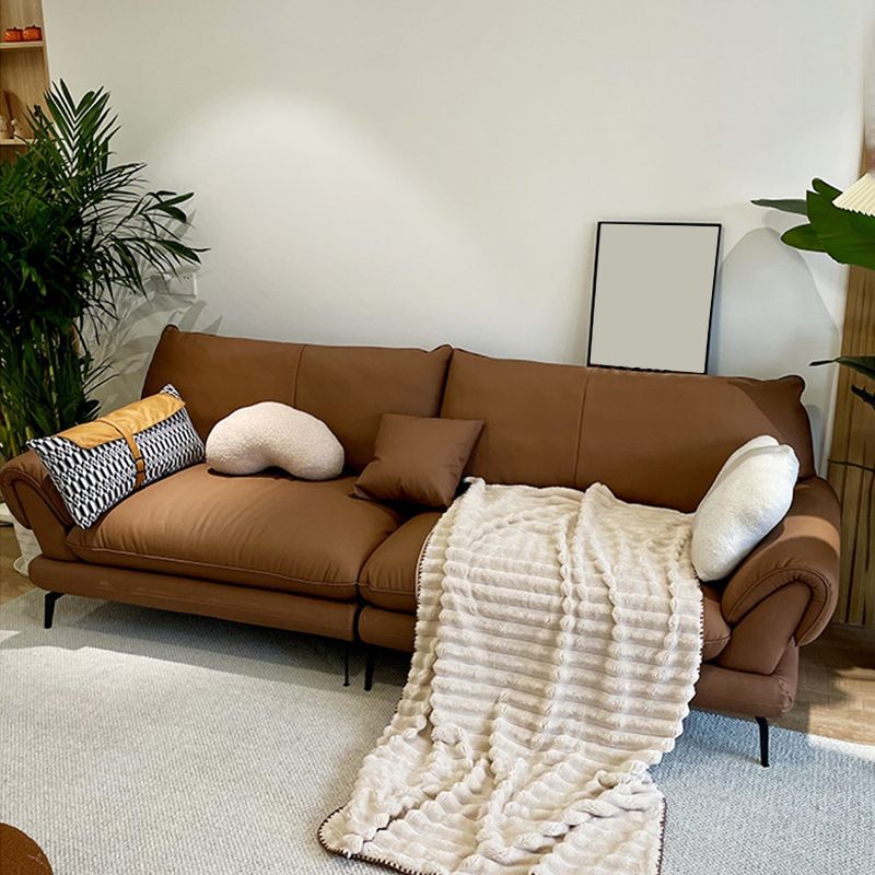 Canapé en cuir authentique marron