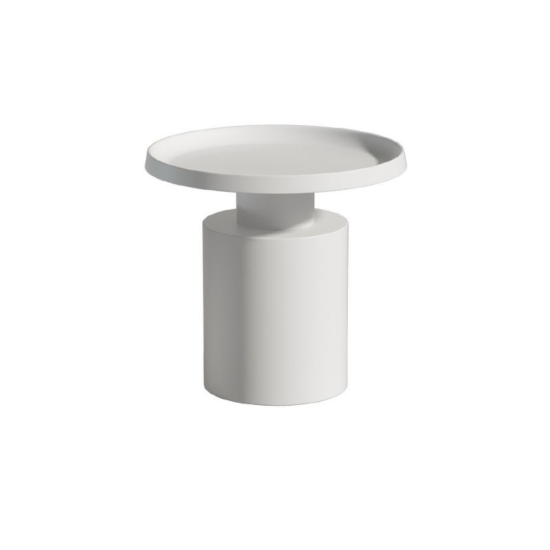 Round Metal Coffee Table black/White finish Cocktail Table - 19.7''/29.5''