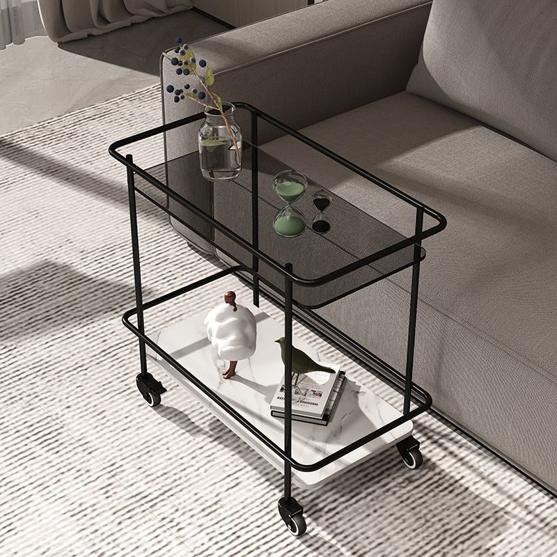 23.62" Tall 4 Legs Side Table Modernistic Metal Side End Snack Table Clearhalo 'Coffee & Accent Tables' 'End & Side Tables' 'end_side_tables' 'furn' 'furn_end_side_tables' 'Furniture' 'Living Room Furniture' 1200x1200_8c2192e1-a676-4e44-b8a4-be86f4d56a98