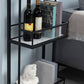 Contemporary Bar Dining Table Metal Frame Bar Table with Wine Rack