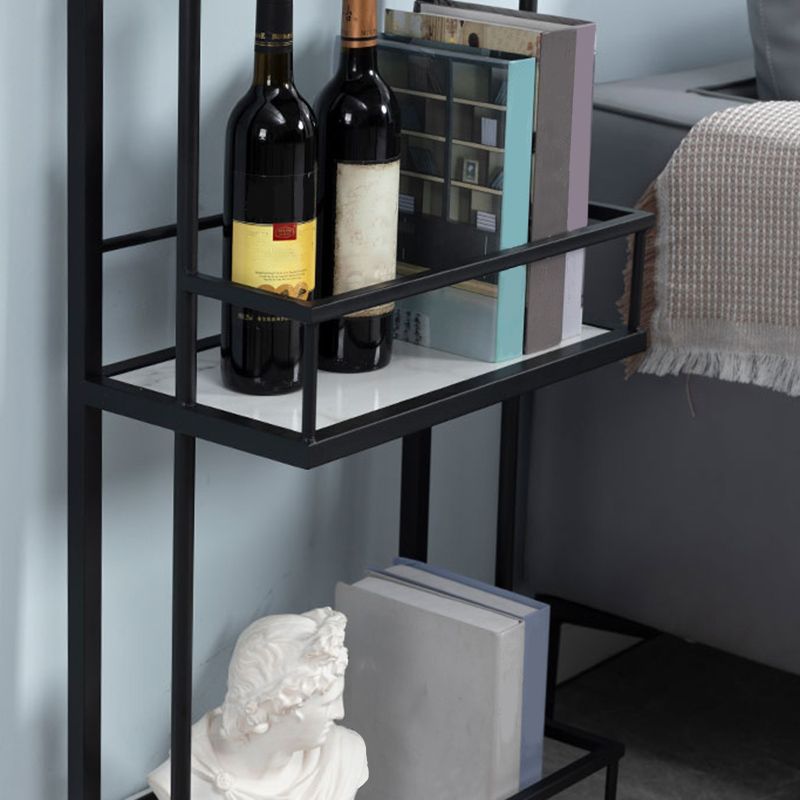 Contemporary Bar Dining Table Metal Frame Bar Table with Wine Rack
