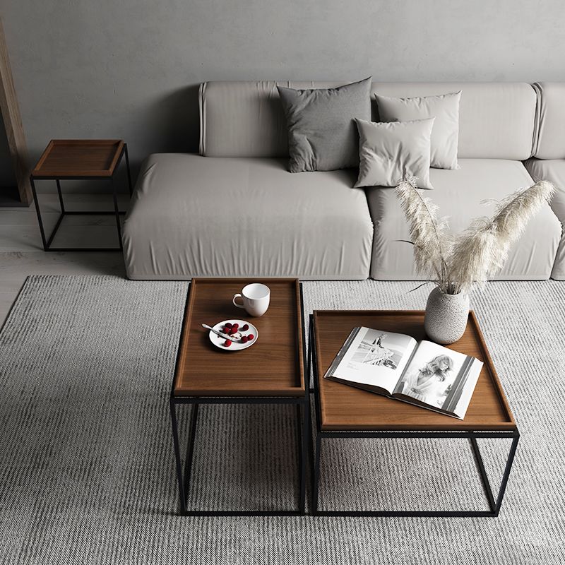 Tavolino moderno in legno tavolino rettangolare a forma di cocktail pieghevole