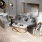 Glam Oval Coffee Table with Marble Top and Iron Frame Base 1 Piece Clearhalo 'Coffee & Accent Tables' 'Coffee Tables' 'coffee_tables' 'furn' 'furn_coffee_tables' 'Furniture' 'Living Room Furniture' 1200x1200_8c22562c-2466-4edd-882c-059bb1657bbb