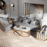 Glam Oval Coffee Table with Marble Top and Iron Frame Base 1 Piece Clearhalo 'Coffee & Accent Tables' 'Coffee Tables' 'coffee_tables' 'furn' 'furn_coffee_tables' 'Furniture' 'Living Room Furniture' 1200x1200_8c22562c-2466-4edd-882c-059bb1657bbb