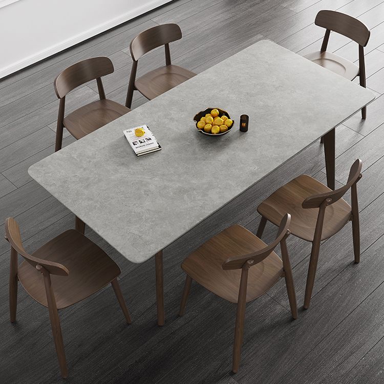 Mid-Century Modern Dining Table Rectangle Sintered Stone Dining Table with Wood Base Clearhalo ' dining_table' 'Dining Tables & Seating' 'Dining Tables' 'furn' 'furn_dining_table' 'Furniture' 'furniture_dining_table' 'Kitchen & Dining Furniture' 'kitchen&dining_furn' 'kitchen' 'kitchen_dining_table' 1200x1200_8c2365e2-4959-46a5-ac3c-64158a680da6