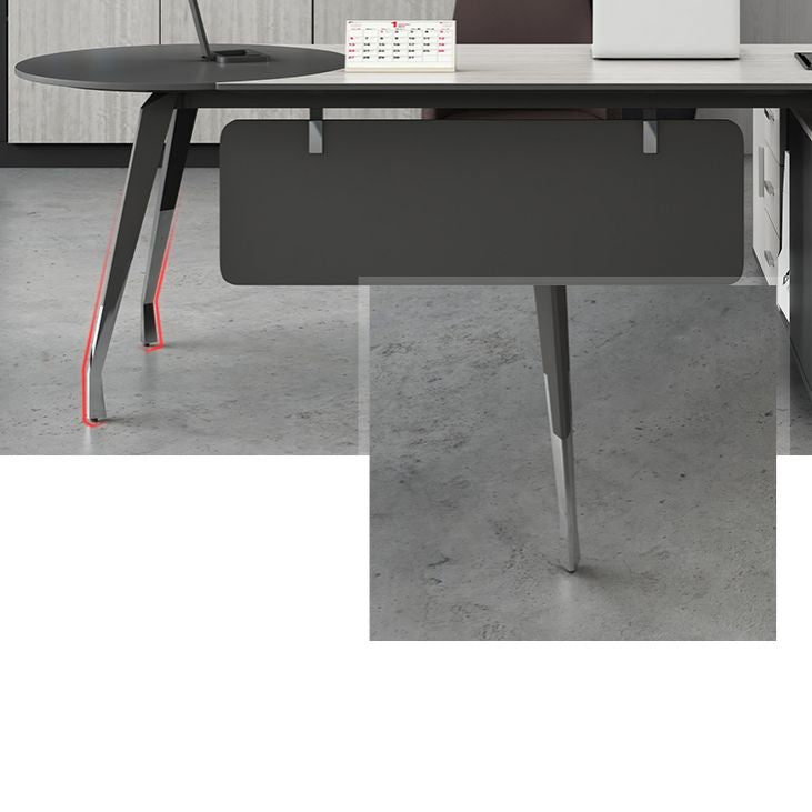 Zeitgenössischer Sockel Executive Desk Holz Office Desk mit Dateischrank