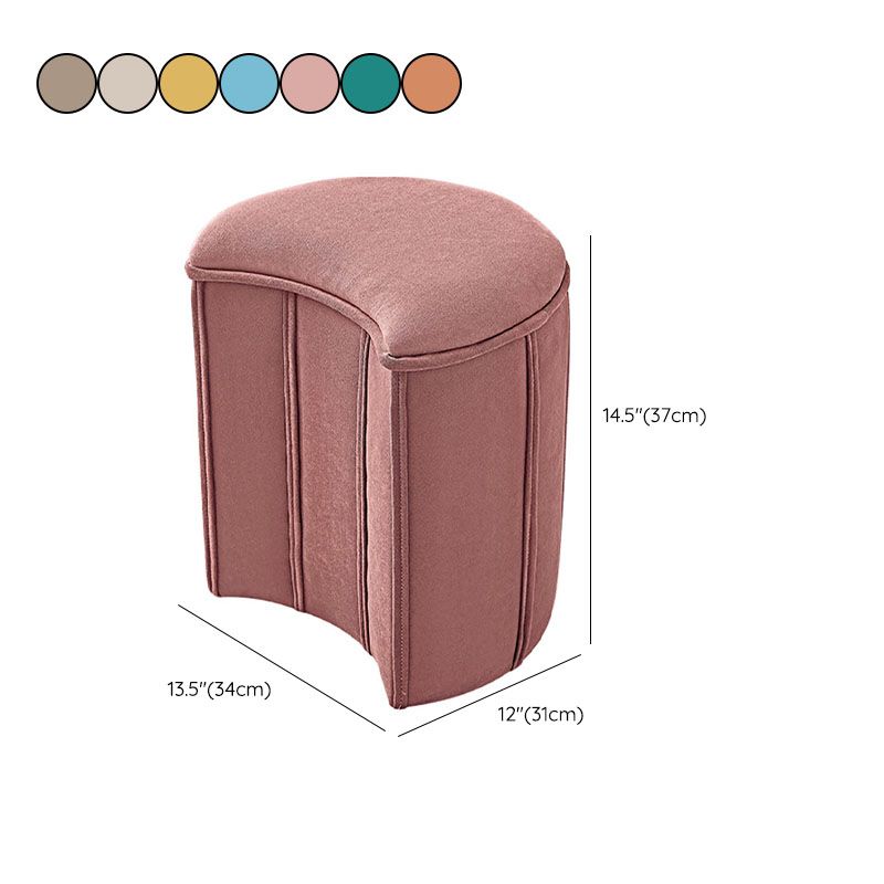 Solid Color Fabric Standard Stool Modern Simple Moon Upholstered Footstool Clearhalo 'furn' 'furn_ottomans_poufs' 'Furniture' 'Living Room Furniture' 'Ottomans & Poufs' 'ottomans_poufs' 1200x1200_8c2463a4-2873-484e-9797-463600c0cf5d