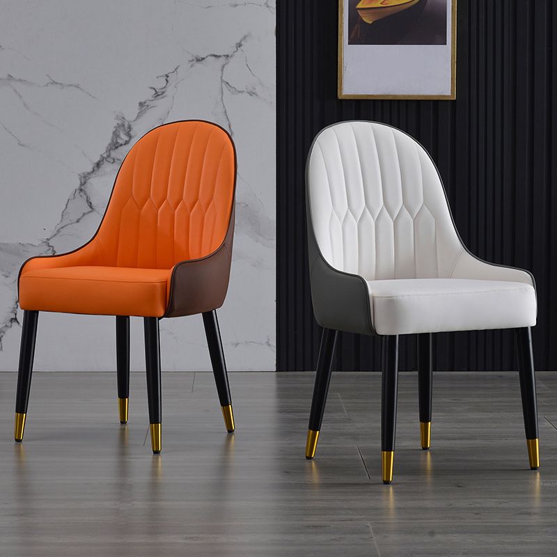 Nordic Dining Room Dining Chairs Armless Faux Leather Kitchen Side Chairs Clearhalo 'Dining Chairs' 'Dining Tables & Seating' 'dining_chair' 'furn' 'furn_dining_chair' 'Furniture' 'furniture_dining_chair' 'Kitchen & Dining Furniture' 1200x1200_8c27228a-22a0-4616-b6e6-7f19c2a8fa87