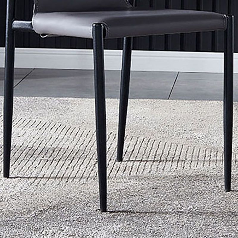 Industrial Style Armless Solid Back Chair for Kitchen Leather Dining Side Chair Clearhalo ' kitchen&dining_furn' 'Dining Chairs' 'Dining Tables & Seating' 'dining_chair' 'furn' 'furn_dining_chair' 'Furniture' 'furniture_dining_chair' 'Kitchen & Dining Furniture' 'kitchen' 1200x1200_8c29b66a-2f95-45f4-9bab-2eac93d8a07b