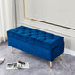 17.7" H Glam Upholstered Bench Tufted Seating Bench with Storage Clearhalo 'Benches' 'Chairs & Seating' 'furn' 'furn_benches' 'Furniture' 'Living Room Furniture' 1200x1200_8c2a4741-9144-4f07-818b-8c7aa8206424