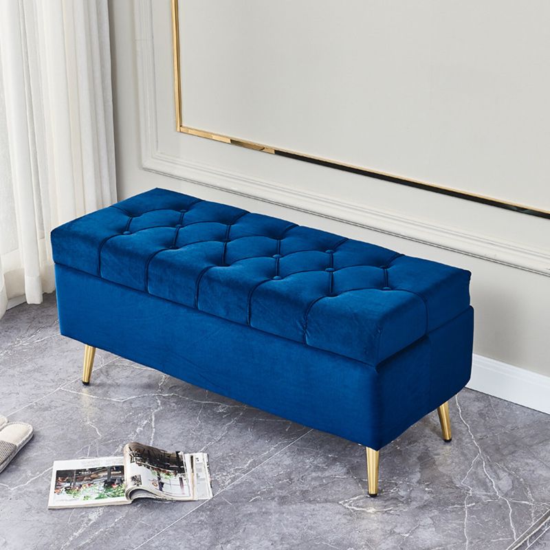 17.7" H Glam Upholstered Bench Tufted Seating Bench with Storage Clearhalo 'Benches' 'Chairs & Seating' 'furn' 'furn_benches' 'Furniture' 'Living Room Furniture' 1200x1200_8c2a4741-9144-4f07-818b-8c7aa8206424