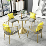 Round Luxury Dining Table White Fixed Table with Sintered Stone Clearhalo 'Dining Tables & Seating' 'Dining Tables' 'dining_table' 'furn' 'furn_dining_table' 'Furniture' 'furniture_dining_table' 'Kitchen & Dining Furniture' 'kitchen' 'kitchen_dining_table' 1200x1200_8c2aad77-3c43-4477-bdf8-6118ff80c393