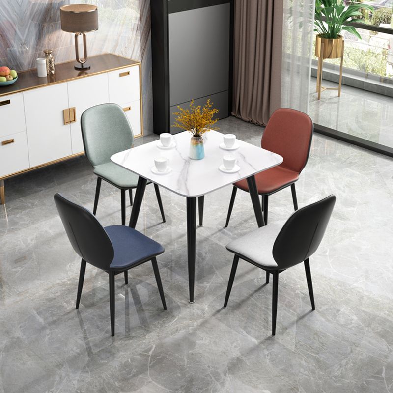 Square Sintered Stone White Dining Table Industrial 4 Legs Table for Dining Room Clearhalo ' dining_table' 'Dining Tables & Seating' 'Dining Tables' 'furn' 'furn_dining_table' 'Furniture' 'furniture_dining_table' 'Kitchen & Dining Furniture' 'kitchen&dining_furn' 'kitchen' 'kitchen_dining_table' 1200x1200_8c2ac817-1d4f-474d-868a-6d9f338bb9dd