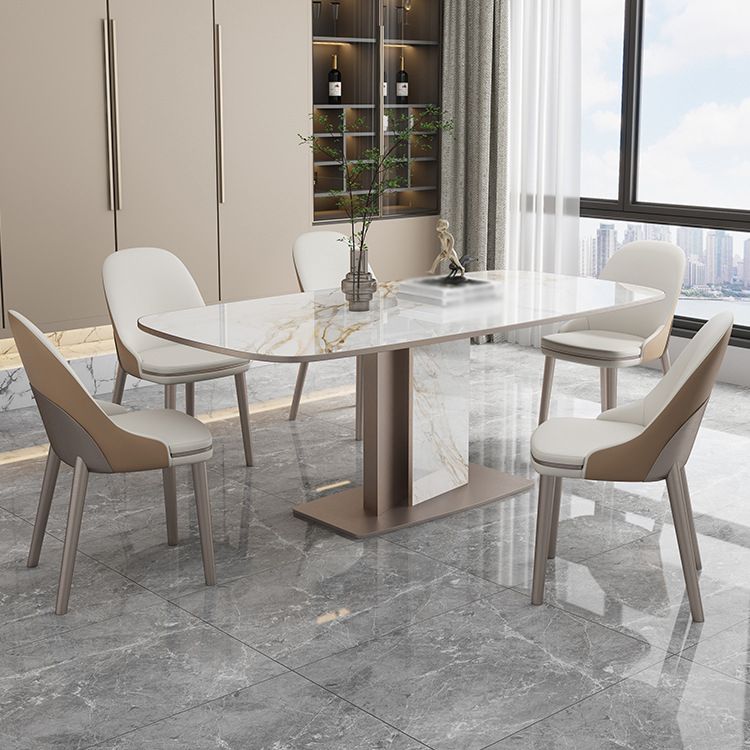 Luxury Sintered Stone Top Dining Set 1/2/5/6/7 Pieces Rectangle Dining Table with Chairs Clearhalo 'Dining Room Sets' 'Dining Tables & Seating' 'dining_room_set' 'furn' 'furn_dining_room_set' 'Furniture' 'furniture_dining_room_set' 'Kitchen & Dining Furniture' 1200x1200_8c2bfcc4-10ea-41de-bced-9194bb0962f4