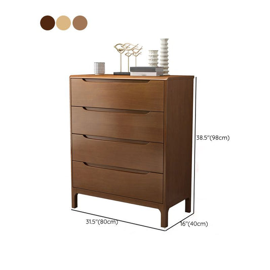 Rubber Wood Contemporary Chest Bedroom Storage Chest with Drawers
