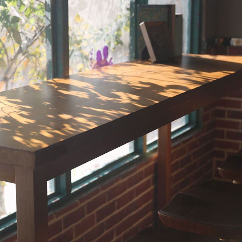 Modern Bar Height Table Solid Wood Top Bistro Pub Table with Wood Legs Clearhalo 'Bar Furniture' 'Bar Tables' 'bar_tables' 'furn' 'furn_bar_tables' 'Furniture' 'Kitchen & Dining Furniture' 1200x1200_8c2fc019-c57f-4b76-9f8f-de13af70dc3d
