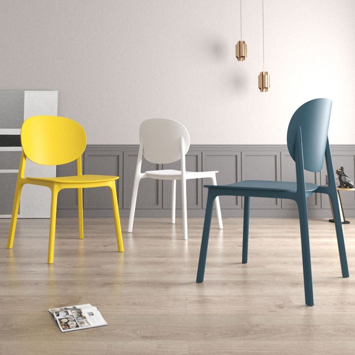 Scandinavian Plastic Armless Chair Open Back Dining Room Chair Clearhalo 'Dining Chairs' 'Dining Tables & Seating' 'dining_chair' 'furn' 'furn_dining_chair' 'Furniture' 'furniture_dining_chair' 'Kitchen & Dining Furniture' 1200x1200_8c30147d-4392-4ca0-a919-6c576c02b3ab