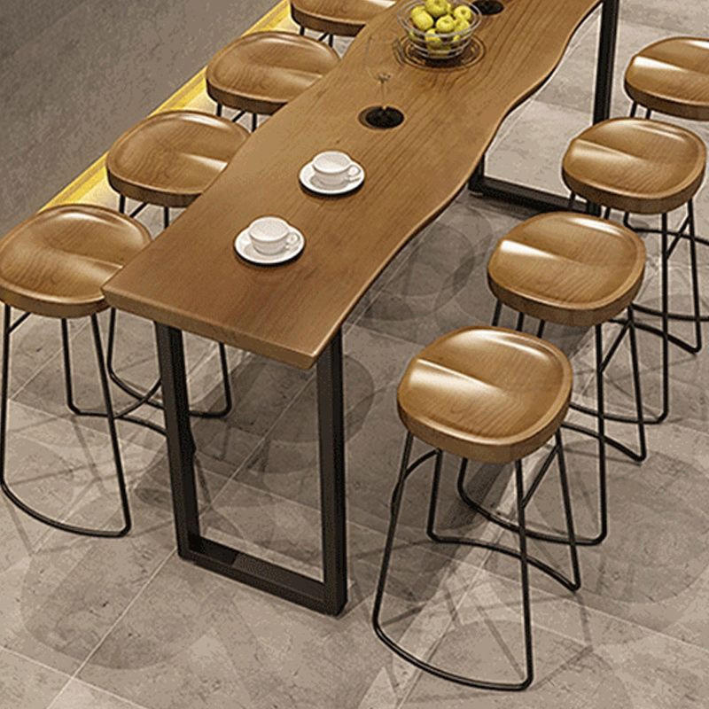 Juego de mesa de bar industrial de 1/2/9 piezas, mesa de bar rectangular con taburetes altos