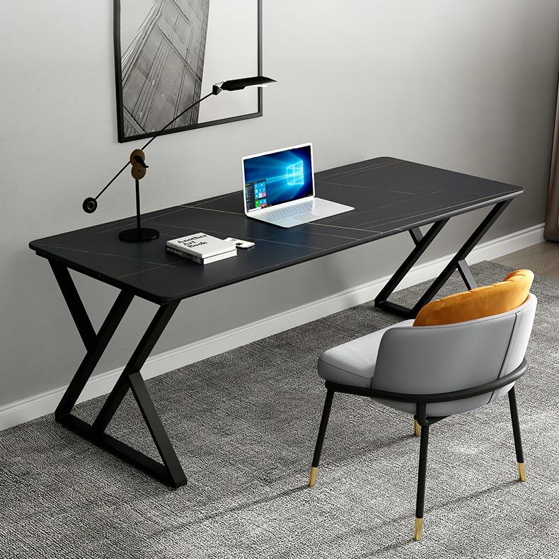 Rectangle Sintered Stone Two-Color Dining Table Simplicity Double Pedestal Table for Dining Room Clearhalo ' dining_table' 'Dining Tables & Seating' 'Dining Tables' 'furn' 'furn_dining_table' 'Furniture' 'furniture_dining_table' 'Kitchen & Dining Furniture' 'kitchen&dining_furn' 'kitchen' 'kitchen_dining_table' 1200x1200_8c33ef27-294c-4d89-a51c-1987a7f36a54