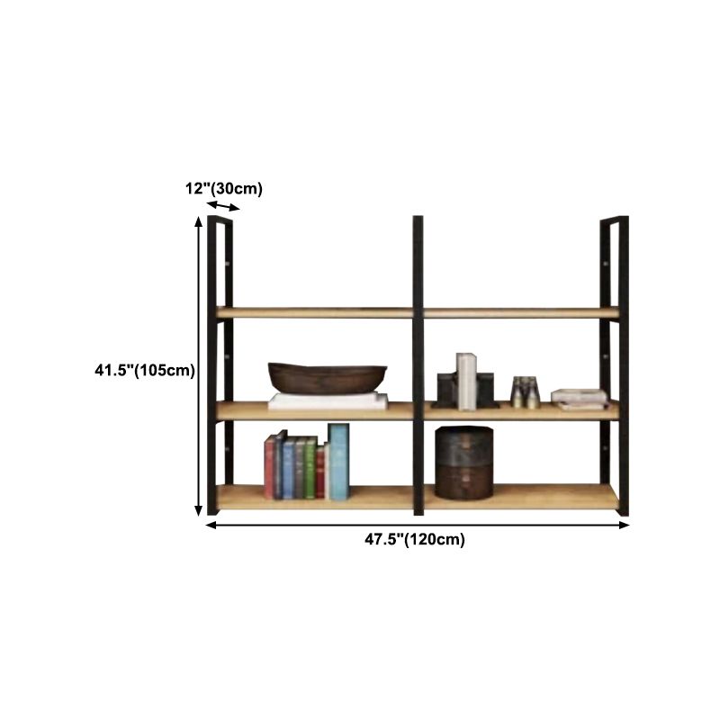 Wall Mounted Storage Bookshelf Industrial Floating Bookcase with Rectangle Shelves