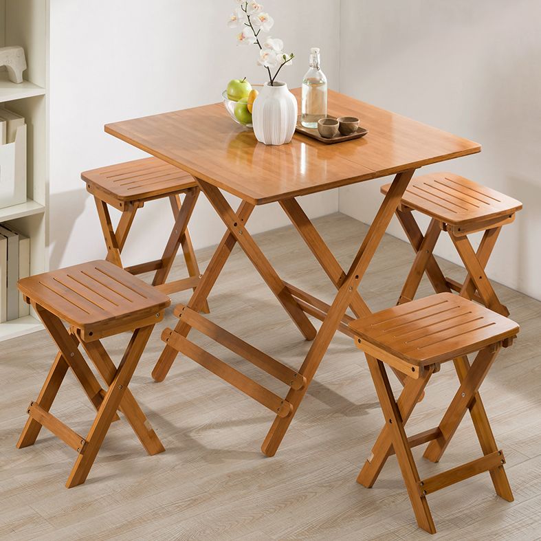 Contemporary Natural Wood Table Bamboo Home Dining Table with Pedestal Clearhalo 'Dining Tables & Seating' 'Dining Tables' 'dining_table' 'furn' 'furn_dining_table' 'Furniture' 'furniture_dining_table' 'Kitchen & Dining Furniture' 'kitchen' 'kitchen_dining_table' 1200x1200_8c35a1cd-7010-4c28-98fd-c01e94cb0c11