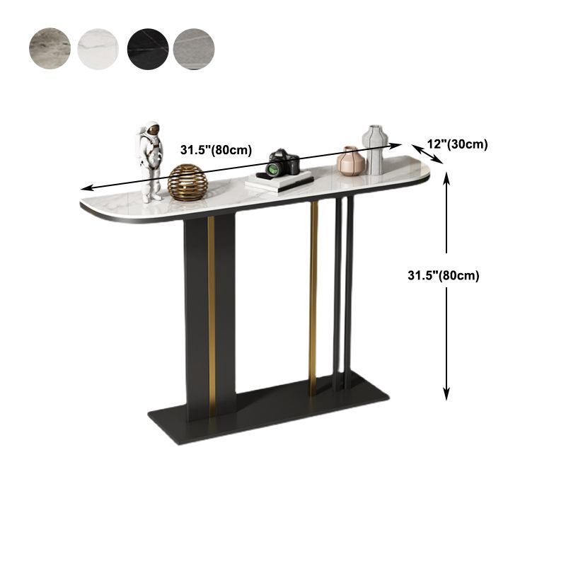 31.49" High Stone Console Table Iron Frame Scratch Resistan Accent Table Clearhalo 'Console Tables' 'console_tables' 'Entry & Mudroom Furniture' 'furn' 'furn_console_tables' 'Furniture' 1200x1200_8c36418e-0bd1-4941-b763-fe509637840e