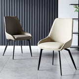 Contemporary Metal Dining Room Chairs Faux Leather Dining Chairs (Set of 4) Clearhalo ' kitchen&dining_furn' 'Dining Chairs' 'Dining Tables & Seating' 'dining_chair' 'Furniture' 'furniture_dining_chair' 'Kitchen & Dining Furniture' 'kitchen' 1200x1200_8c37279d-1777-4cdd-bacc-7c3cb68c45d1