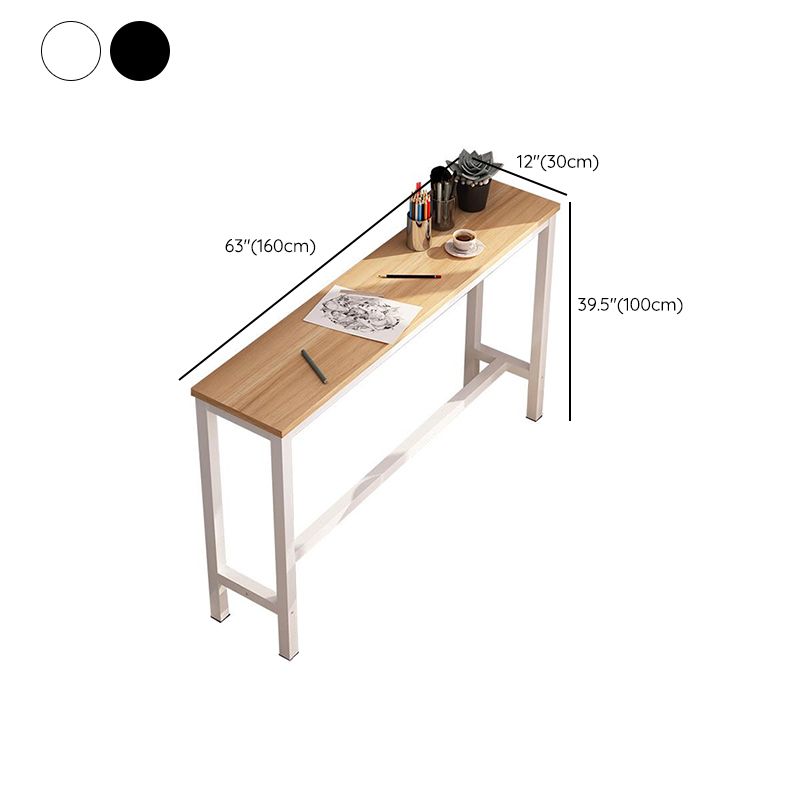 Contemporary Manufactured Wood Bar Table with Metal Base for Home Clearhalo 'Bar Furniture' 'Bar Tables' 'bar_tables' 'furn' 'furn_bar_tables' 'Furniture' 'Kitchen & Dining Furniture' 1200x1200_8c3856ef-0cd6-4357-aeda-beca5b038f4e