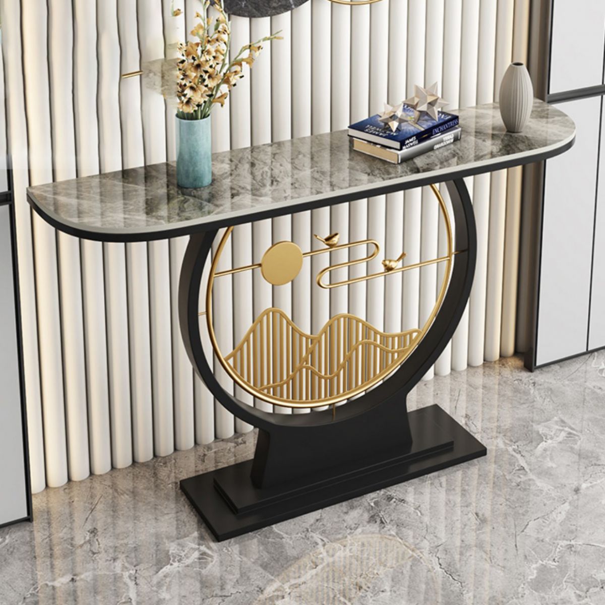 Tavolo accento console contemporanea tavolo da divano di finitura antica in pietra