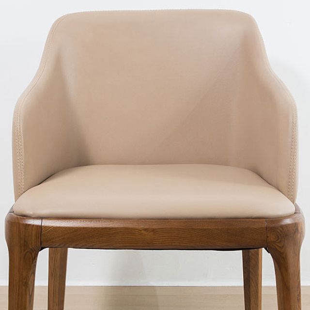 Scandinavian Leather Home Arm Chair Matte Finish Solid Back Dining Chair Clearhalo ' kitchen&dining_furn' 'Dining Chairs' 'Dining Tables & Seating' 'dining_chair' 'furn' 'furn_dining_chair' 'Furniture' 'furniture_dining_chair' 'Kitchen & Dining Furniture' 'kitchen' 1200x1200_8c398cb3-435a-4eb6-af89-5404c854c132