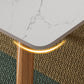 Rectangle Stone Dining Table Rubberwood Solid Wood Legs Dining Table