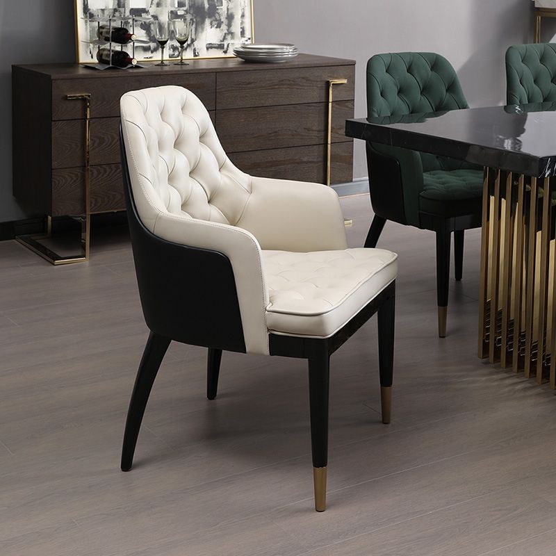 Silla de parsons de estilo moderno en casa con patas de madera maciza silla de comedor