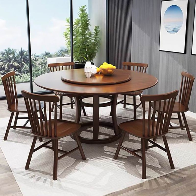 Rubberwood Solid Wood Dining Table Set 5/7 Pieces Dining Set for Kitchen Clearhalo 'Dining Room Sets' 'Dining Tables & Seating' 'dining_room_set' 'furn' 'furn_dining_room_set' 'Furniture' 'Kitchen & Dining Furniture' 1200x1200_8c3bf48e-7220-40fd-8ee9-aedc45f6ec6c