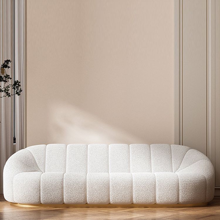 Sofa standard en laine contemporaine, bras coulé à bras en pente siège arrière en blanc