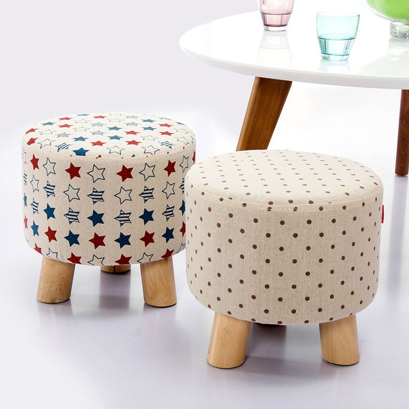 Cotton Standard Stool Modern Style Simple Household Round Stool Clearhalo 'furn' 'furn_ottomans_poufs' 'Furniture' 'Living Room Furniture' 'Ottomans & Poufs' 'ottomans_poufs' 1200x1200_8c3cf4e2-74e8-491d-adbd-3b2081d929b7