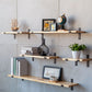 Contemporary Floating Bookshelf Wooden Natural Closed Back Bookcase