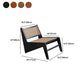 Mid-century Modern Style Wood Armless Woven Back Lounge Accent Chair