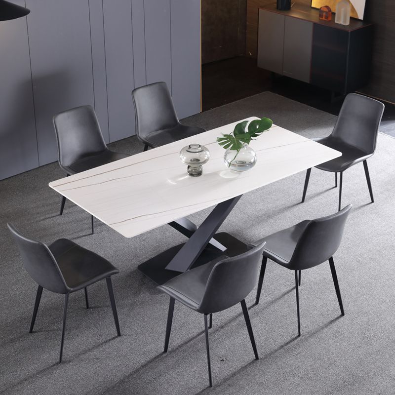 Contemporary Style Dining Chair Armless Kitchen Side Chairs with Metal Legs Clearhalo ' kitchen&dining_furn' 'Dining Chairs' 'Dining Tables & Seating' 'dining_chair' 'furn' 'furn_dining_chair' 'Furniture' 'furniture_dining_chair' 'Kitchen & Dining Furniture' 'kitchen' 1200x1200_8c3e703a-9bc2-4fb6-a9c9-81a7a69e8101