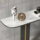 Modern Stone Console Table 11.81" W Half Moon Accent Table for Hall Clearhalo 'Console Tables' 'console_tables' 'Entry & Mudroom Furniture' 'furn' 'furn_console_tables' 'Furniture' 1200x1200_8c3e7dbd-4ea7-406a-97e7-014ddcce815b