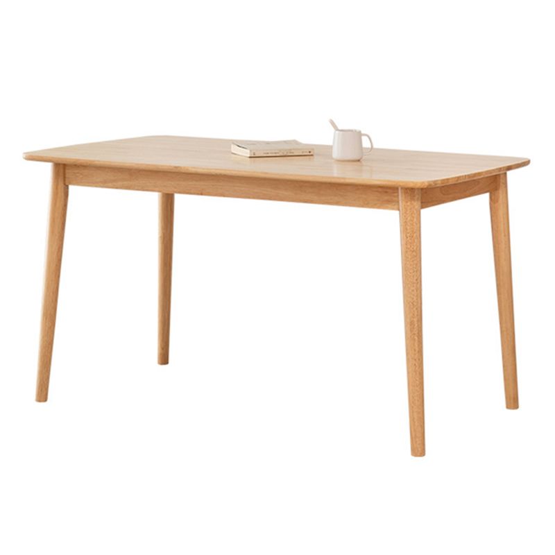 Contemporary Dining Table Rubberwood Rectangle Solid Wood 4 Legs Table for Home Clearhalo ' dining_table' 'Dining Tables & Seating' 'Dining Tables' 'furn' 'furn_dining_table' 'Furniture' 'furniture_dining_table' 'Kitchen & Dining Furniture' 'kitchen&dining_furn' 'kitchen' 'kitchen_dining_table' 1200x1200_8c3e9da8-84b6-4ec2-8d27-70204450e280